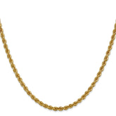 14K 20 inch 3mm Regular Rope with Lobster Clasp Chain